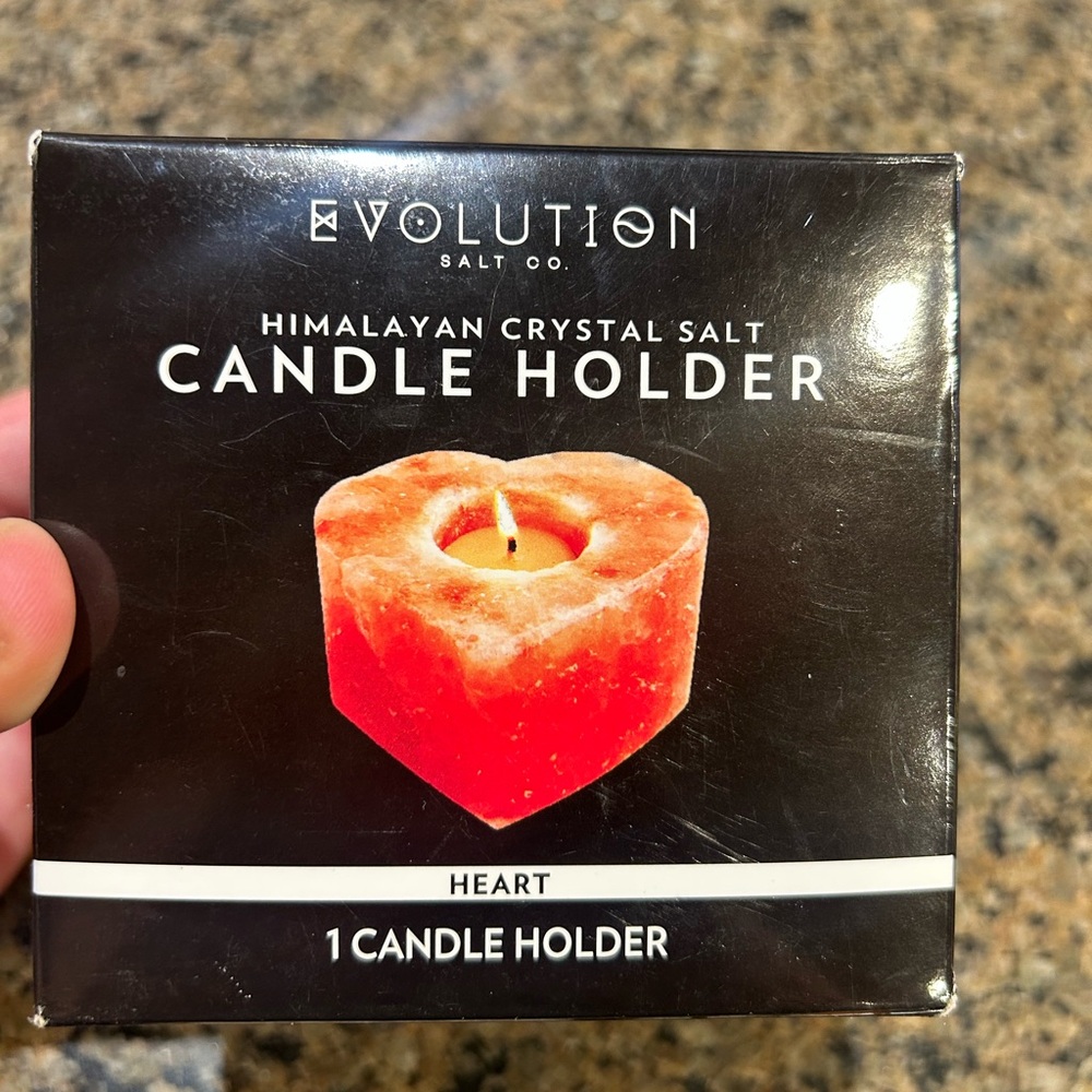 Evolution Salt Co. Orange Heart Candle Holder